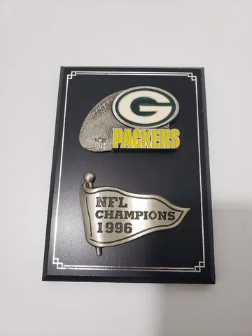 Green Bay Packer Football Plaque 1995-1996 NFL Central Champions Vintage Pewter Cover