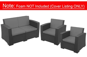 Replacement Cushions COVER ONLY For Rattan Chairs Sofa Garden Outdoor Seat Pads - Picture 1 of 2