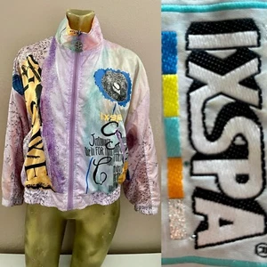 Vintage IXSPA by JAMIE SADOCK Wearable Art Athletic Windbreaker JACKE Gr. XS - Bild 1 von 13