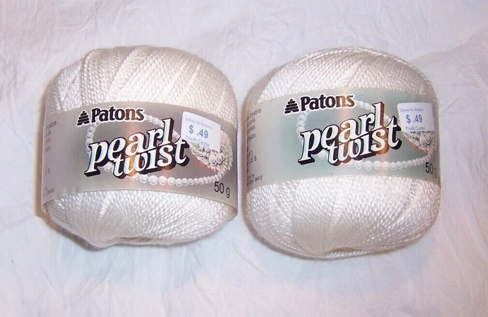 Hilo/hilo de ganchillo Patons Pearl Twist - blanco #6102 - compra 2 o 3 bolas Foto 1 de 1