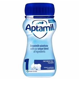Aptamil 1 First Baby Milk 0-6 Months Ready to Drink Liquid Formula 200ml X 10