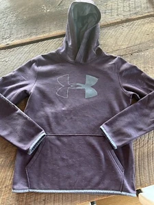 UNDER ARMOUR YOUTH XL HOODIE LOOSE COLDGEAR DEEP PURPLE mit GRAUEM LOGO SWEATSHIRT - Bild 1 von 10