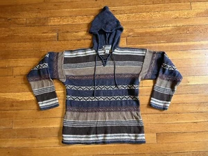 VINTAGE Concrete Mix Sweater Hoodie Boy's Large 16-18 Beige Blue 90s - Picture 1 of 10