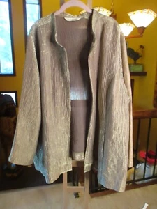 Avenue 30 / 32 / 3X Green Textured Open Front Evening Occasion Jacket - Picture 1 of 3