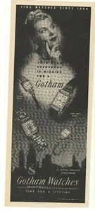 Anuncio de relojes Gotham 1947 Ollendorff Watch Co. Nueva York, Nueva York - Imagen 1 de 1