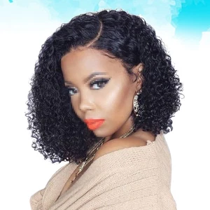 Curly Wig Synthetic Wig Wave Short Large Amount Hair for Women Female (Black) - Bild 1 von 12