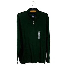 Club room Quarter Zip Merino Wool Blend  Lightweight Sweater Green Size M NWT - Picture 1 of 6