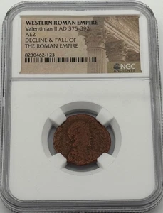 Valentinian II (AD 375-392) AE2 Bronze Coin – NGC Ancients - Picture 1 of 2