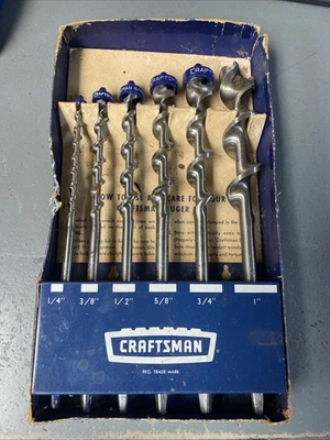 Sears Craftsman No. 9-4156 Juego de 6 brocas de barrena con estante de pared de metal Foto 1 de 4