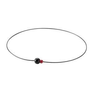 Phiten RAKUWA Collar Alambre EXTREMO Espejo Bola Doble Negro/Rojo 40cm - Imagen 1 de 6