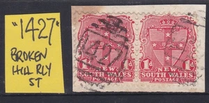 1897-1906 COAT OF ARMS 1d PAIR NEW SOUTH WALES STATE PRE-DECIMAL STAMPS VFU #80 - Bild 1 von 1