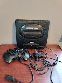 SEGA Genesis MK-1631 Black Home Video Game Console Tested Works No Power Cord