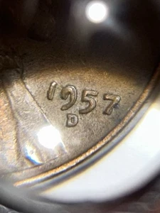 1957 D Lincoln Wheat Cent Error Strike Doubling On Date - Picture 1 of 9