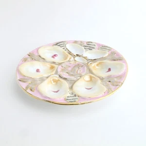 Carl Tielsch & Co Porzellan 9 3/8" rosa glänzender Austernteller mit kleinem Fehler - Bild 1 von 4