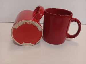 VINTAGE Set 2 Waechtersbach Germany SOLID RED COFFEE CUP MUG 4" - Picture 1 of 9