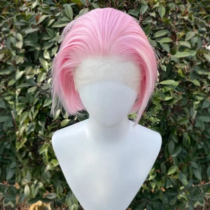 Pelucas delanteras de encaje 13x4 para hombre cabello sintético sin pegamento resistente al calor parte libre 150 % - Imagen 1 de 12