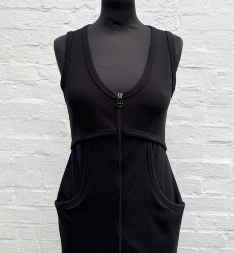 Abito body ALEXANDER WANG nero in jersey con zip intera taglia S