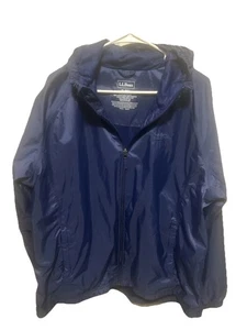 Giacca a vento LL Bean uomo XLarge full zip cappuccio impacchettabile pioggia leggera - Foto 1 di 4