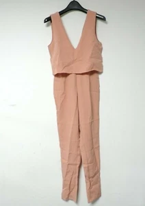 Missguided Crepe Sleeveless Double Layer Jumpsuit Pink Size UK 6 DH001 MM 01 - Picture 1 of 3