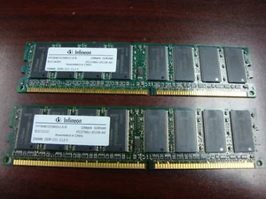 512MB INFINEON 2x256MB HYS64D32300GU-6-B PC2700 333MHz 184Pin 2.5V SDRAM Memory - Picture 1 of 2