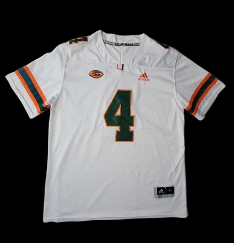 Adidas University Of Miami Hurricanes ACC Football #4 Thomas Sewn Jersey Men XL Cover