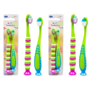 4 Pc Extra Soft Bristles Toothbrush Toddlers Little Children Kids Suction Cup - Picture 1 of 1