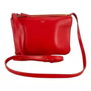 CELINE | Borsa a tracolla trio rossa in pelle di agnello - Foto 1 di 16