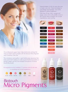 BioTouch Permanent Makeup Micro Pigments Tattoo Color Ink 15ml MADE IN USA - Picture 1 of 49