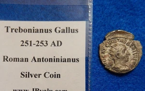 Roman Imperial Trebonianus Gallus Antoninianus Silver Coin 251-253 AD 2.84 grams - Picture 1 of 5