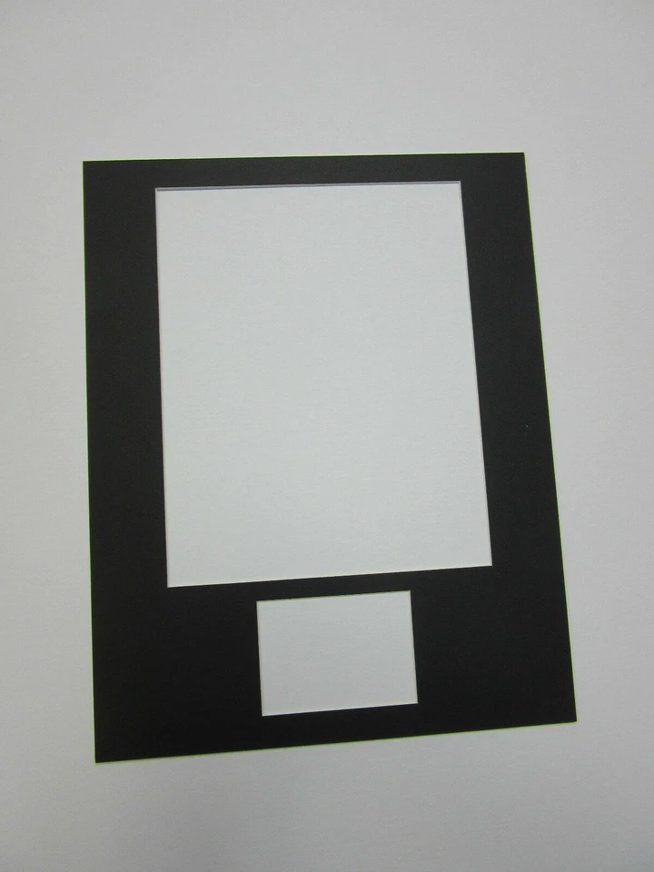 Picture Framing Mat Black single 11x14 for 8x10 photo and  3x5 index card #28B - Image 1 of 1