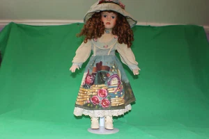 23 Inch Standing Porcelain Doll With Stand Fully Dressed. - Picture 1 of 6