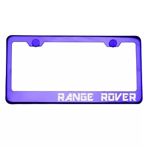 Purple Chrome License Plate Frame RANGE ROVER Laser Etched Metal Screw Cap - Bild 1 von 8