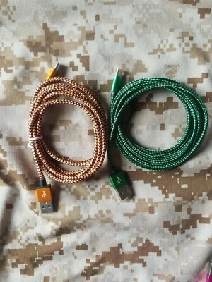 2-Pack 6FT Nylon Braided USB Type-C Charging Data SYNC Charger Cable Cord New - Image 1 of 3