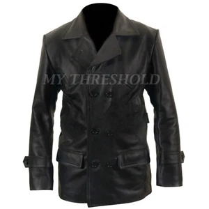 NEW MEN'S Dr Who TV Series Eccleston Black Leather Jacket/Coat - Picture 1 of 2