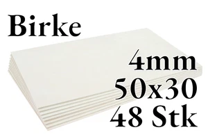 48x Birkensperrholz - 4mm - 50x30 - Platten - Onlywood