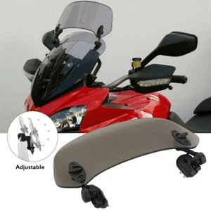 Adjustable Motorcycle Clip On Smoke Windscreen Extension Windshield W/ Screw - Picture 1 of 12