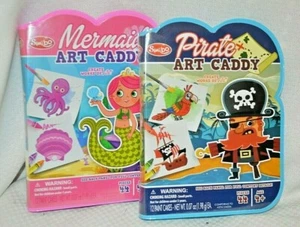 SIE WÄHLEN Piraten KUNST CADDY oder MEERJUNGFRAU 44 STCK. Buntstifte AUFKLEBER Farbe Handwerk PINSEL  - Bild 1 von 7