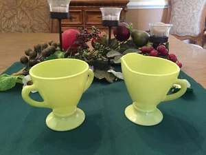 Vintage Hazel-Atlas MODERNTONE YELLOW Style Sugar & Creamer Two Piece Set - Picture 1 of 9