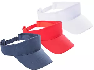 Mens Cotton Sun Visor Adjustable Sports Baseball Cap Peaked Golf Tennis Cap - Picture 1 of 4