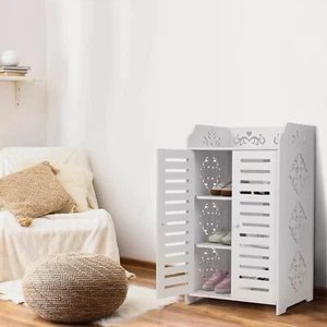 4 Ebenen Schuhregal Schuhschrank Schuhständer Schuhablage Weiß Schuhkommode Neu - Bild 1 von 13