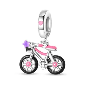 KUNSIR Spinning Bicycle Dangle Charm For Women Bracelet Dangle Pendant DIY Charm - Picture 1 of 6