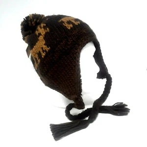 Kniteted Beanie Hat Winter Warm Ladies Ski Cap Pom Pom - Picture 1 of 4