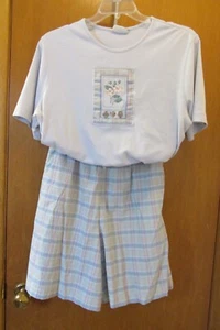 Vintage Jantzen Coordinating Set Top Bermuda Shorts Print 70s 80s Womens sz 14 - Picture 1 of 14