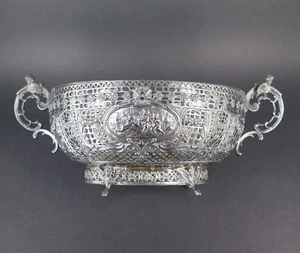 Large 19th C .800 European Silver Open Body Cherub Centrepiece Jardiniere - Picture 1 of 18