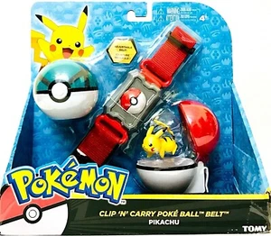Tomy Pokemon Pikachu Clip N Carry Poke Ball Adjustable Belt Age 4 Years & Up - Picture 1 of 2