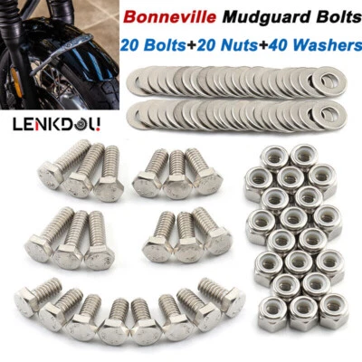 80xMudguard Nut Washer Kit For Triumph Bonneville T140 T120 T100 Stainless Steel - Image 1 of 4