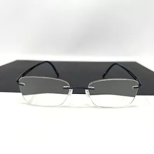 Silhouette 5555 70 4540 Navy Blue Titanium Eyeglasses - Picture 1 of 11