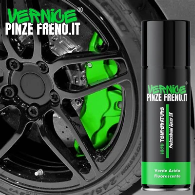 Vernice spray 2K pinze freni auto moto VERDE ACIDO LUCIDO alta temperatura - Immagine 1 di 2
