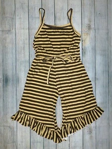 NEW Boutique Girls Striped Ruffle Romper Jumpsuit - Picture 1 of 4