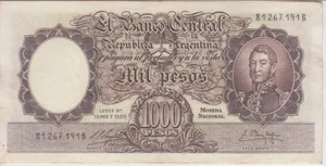 Argentina P.274a Col 533a 1,000 1000 Pesos M/N Sig Palarea-Mendez Delfino VF - Picture 1 of 2